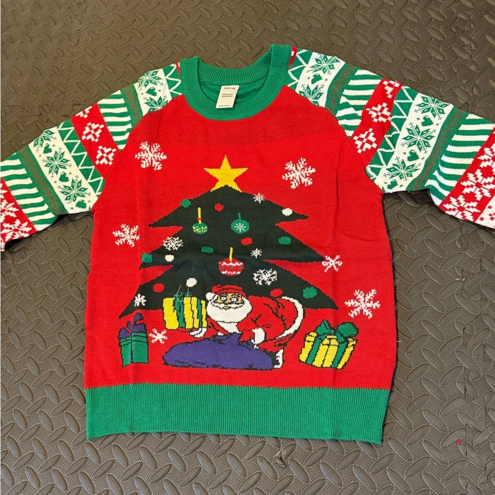 Christmas  Sweater: Tree Kids Sweater- Size 140 (8-10)